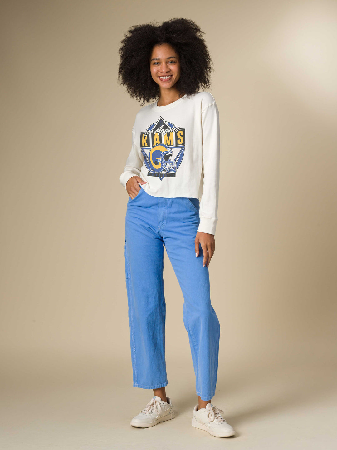 Women's Los Angeles Rams Helmet Crop Fleece