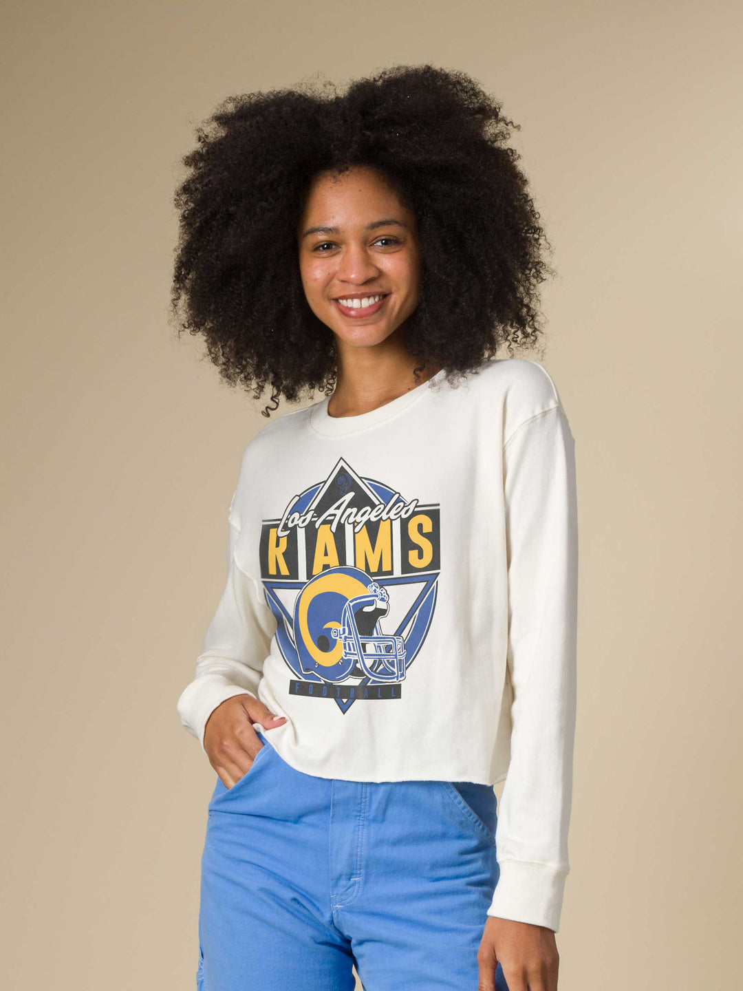 Women's Los Angeles Rams Helmet Crop Fleece