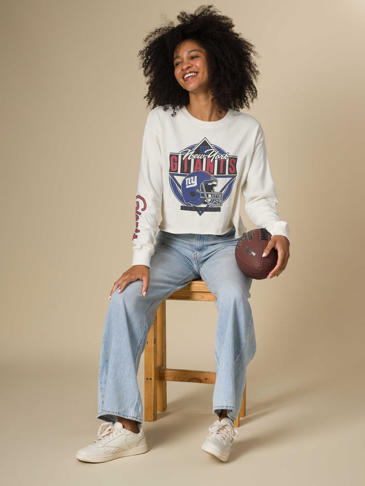 Women's New York Giants Helmet Crop Fleece
