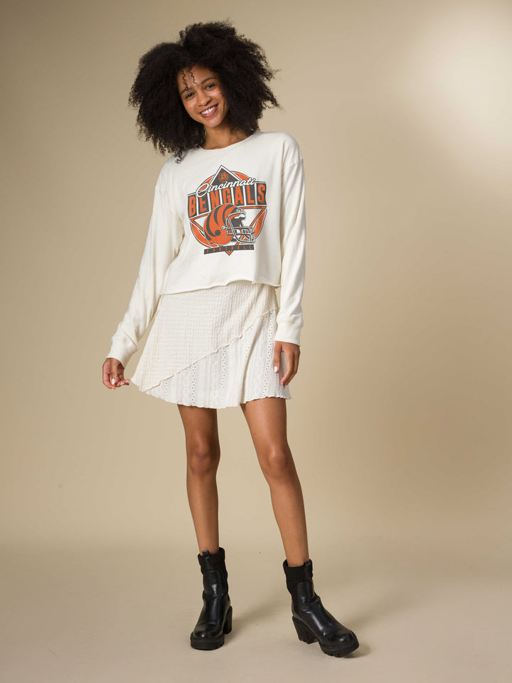 Women's Cincinnati Bengals Helmet Crop Fleece