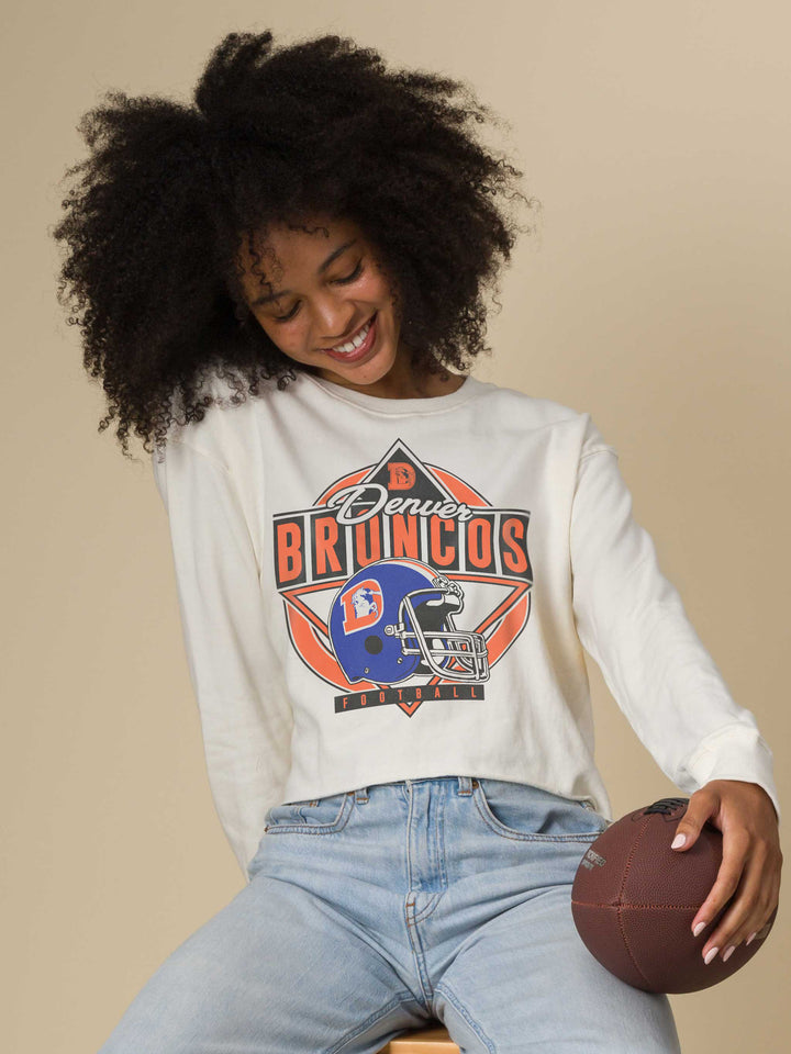 Women's Denver Broncos Helmet Crop Fleece