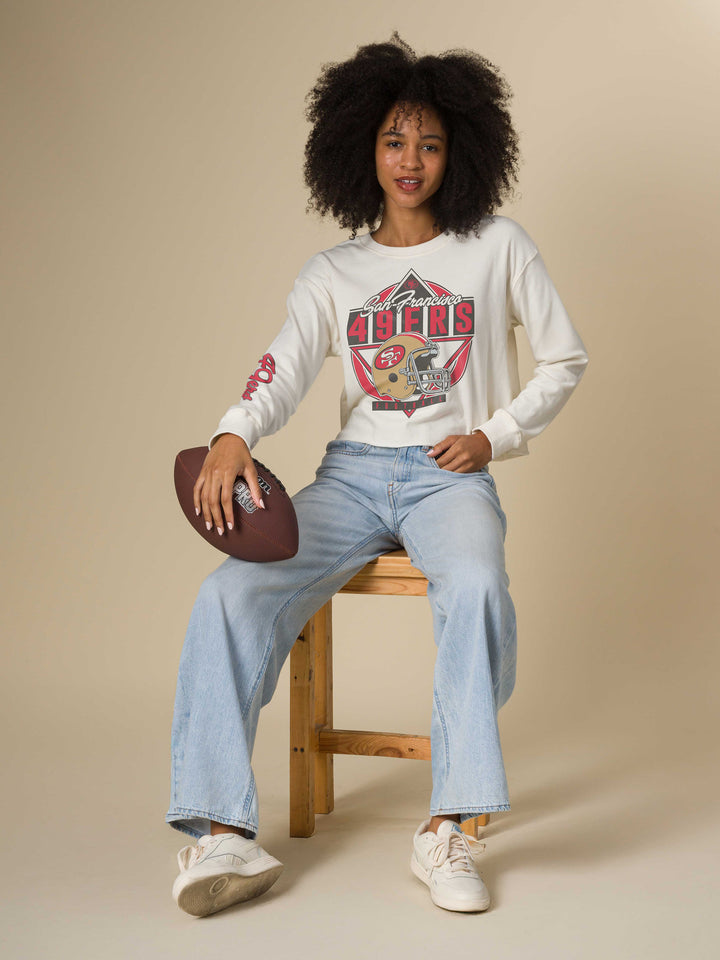 Women's San Francisco 49ers Helmet Crop Fleece