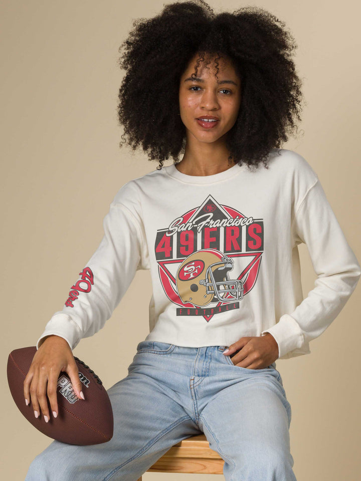 Women's San Francisco 49ers Helmet Crop Fleece
