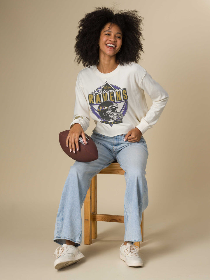 Women's Baltimore Ravens Helmet Crop Fleece