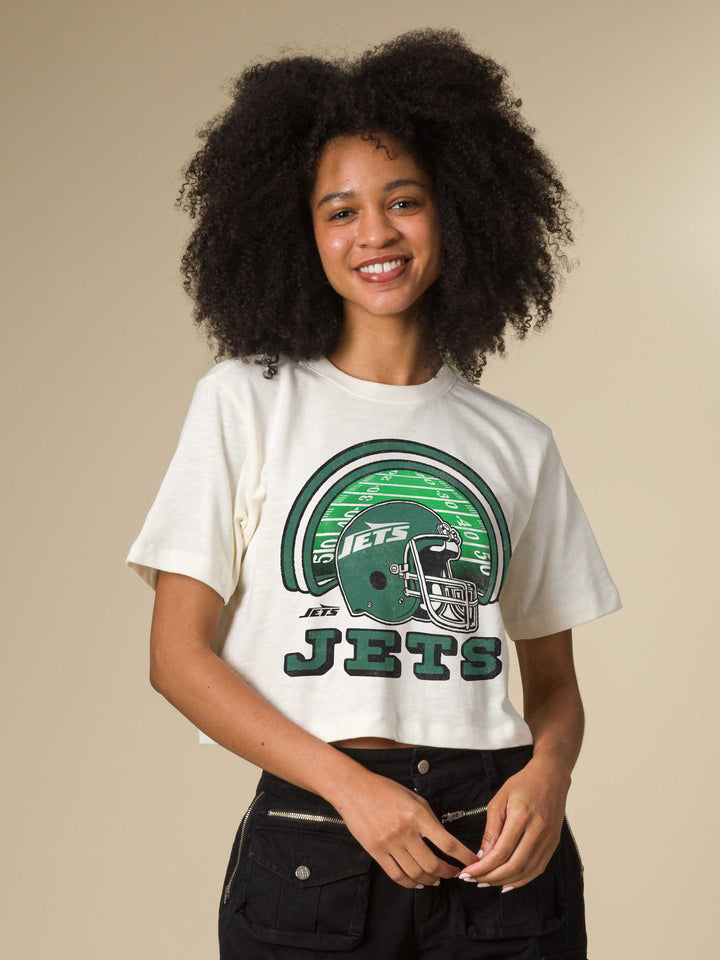 Women's New York Jets Game Time Mock Neck Crop Tee