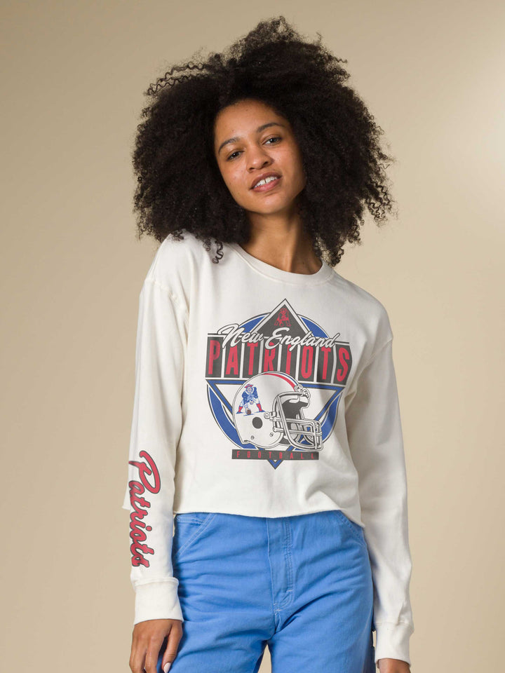 Women's New England Patriots Helmet Crop Fleece