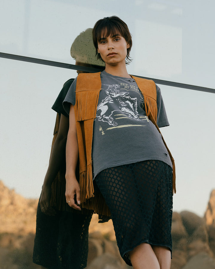 Women's Aint My First Rodeo Vintage Destroy Tee