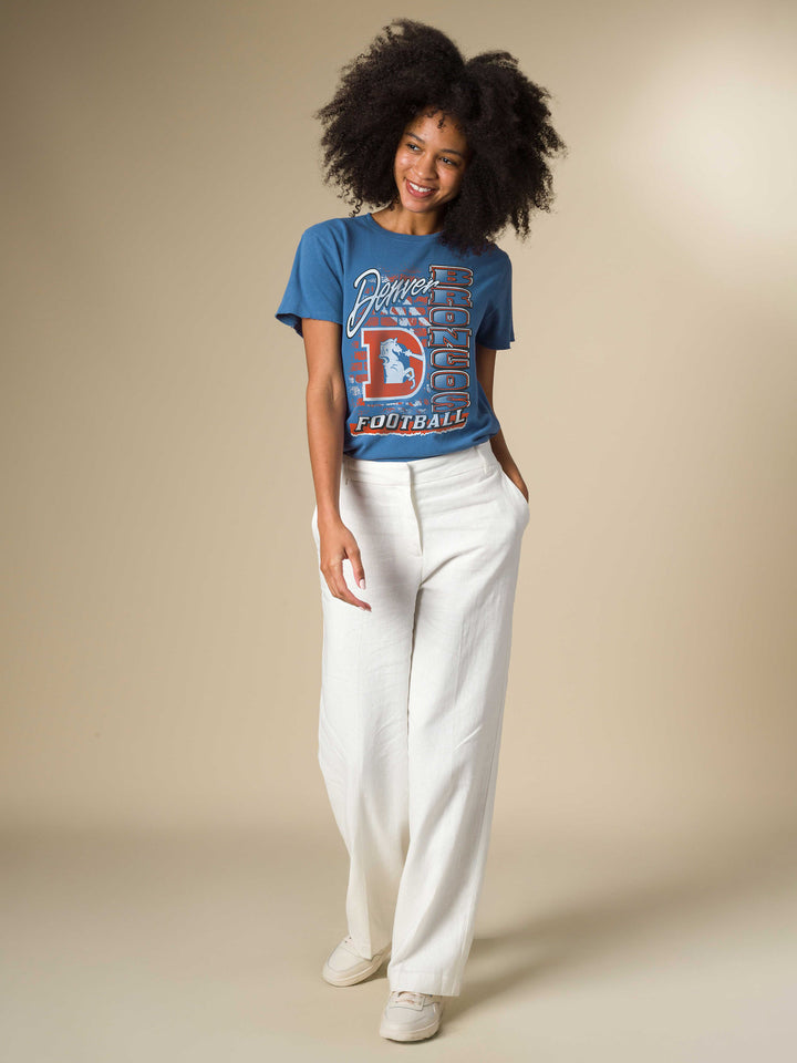 Women's Denver Broncos Brick Vintage Tee