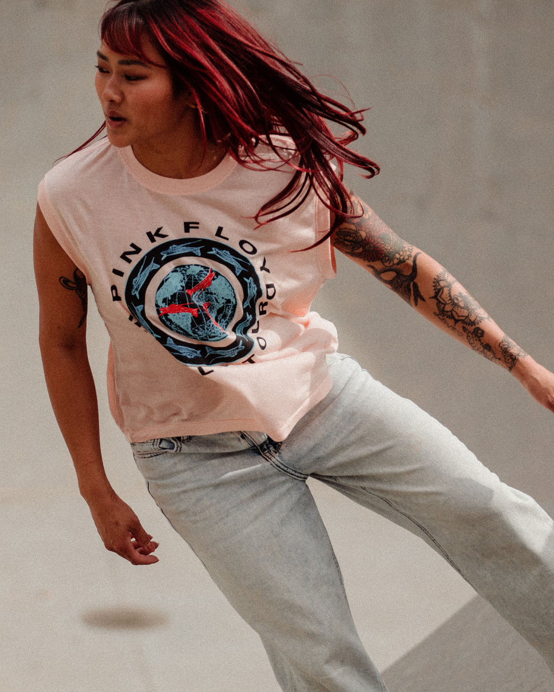 Women's Pink Floyd Circle Vintage Tissue Tank