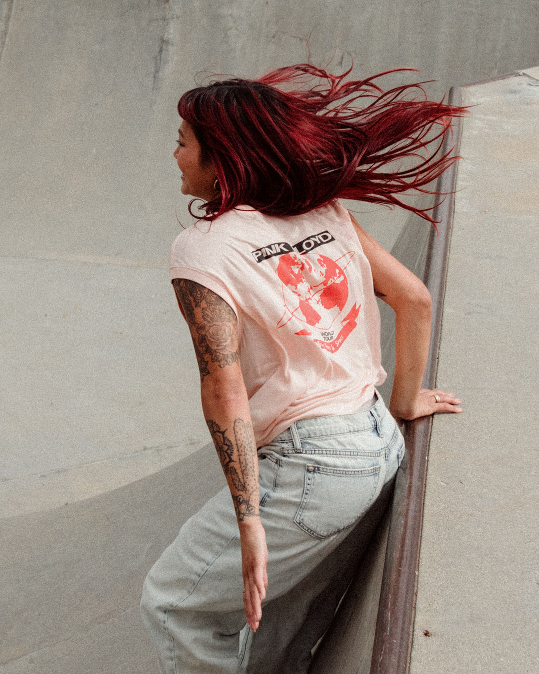 Women's Pink Floyd Circle Vintage Tissue Tank