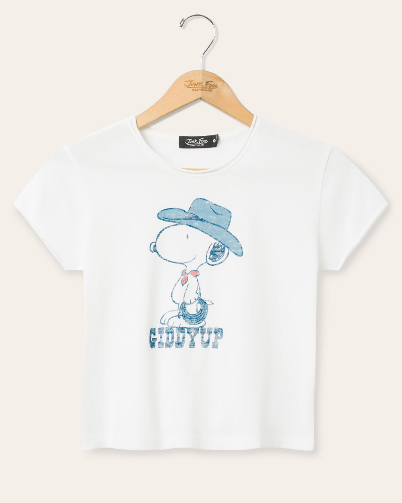 Women's Giddy Up Snoopy Vintage Baby Tee – Junk Food Clothing