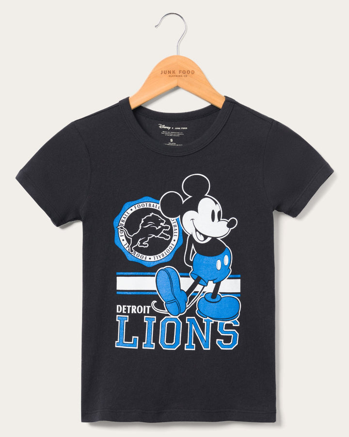 Kids Detroit Lions Mickey Crest Tee