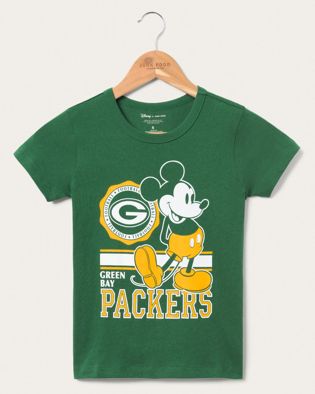 cheap packers gear Junk Food Clothing Kids Green Bay Packers Mickey Crest T-Shirt in Hunter Size Large