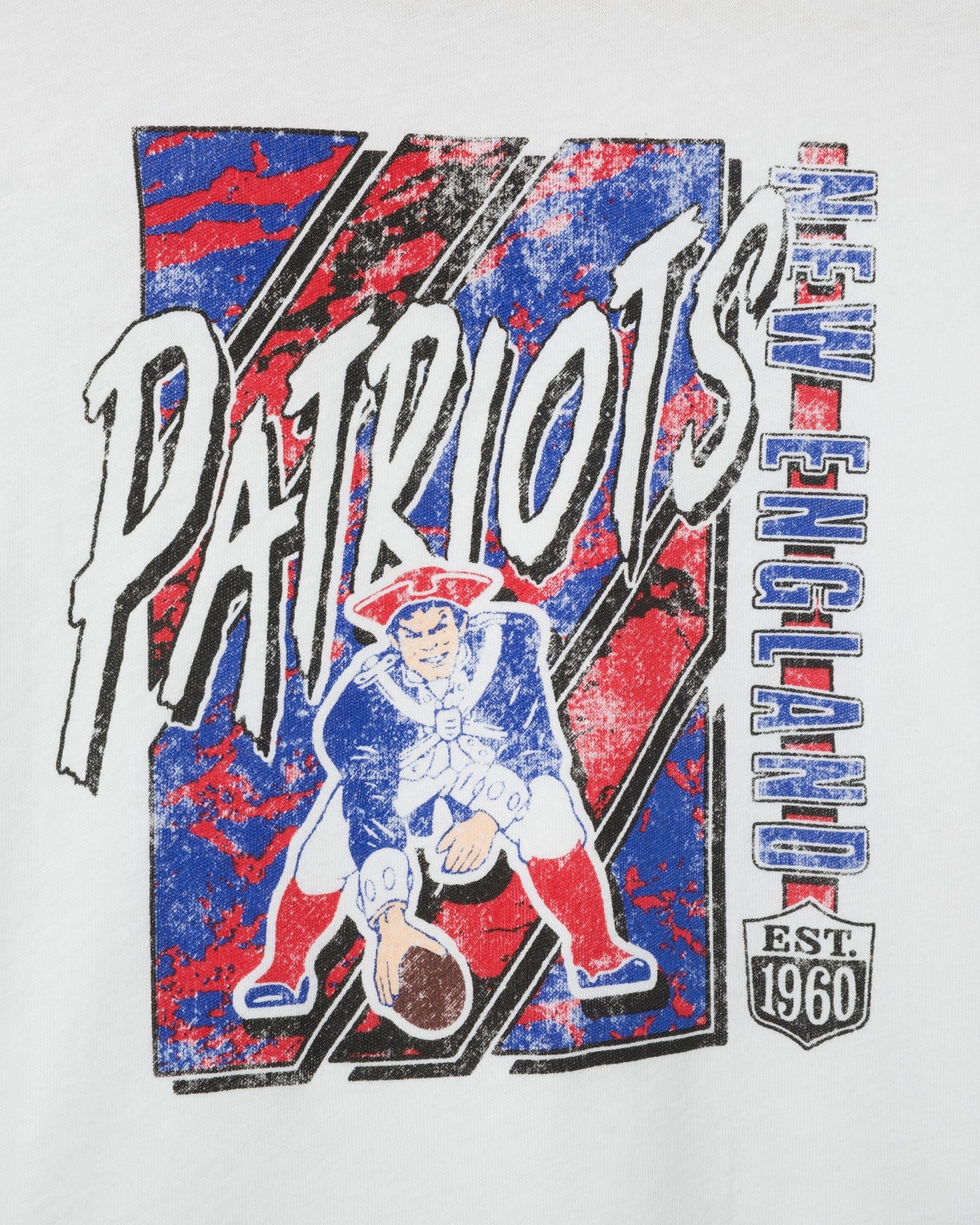 Junk Food New England Patriots Bold Logo Fan Shirt - Unisex Short Sleeve T-Shirt, Size 2XL - View #5