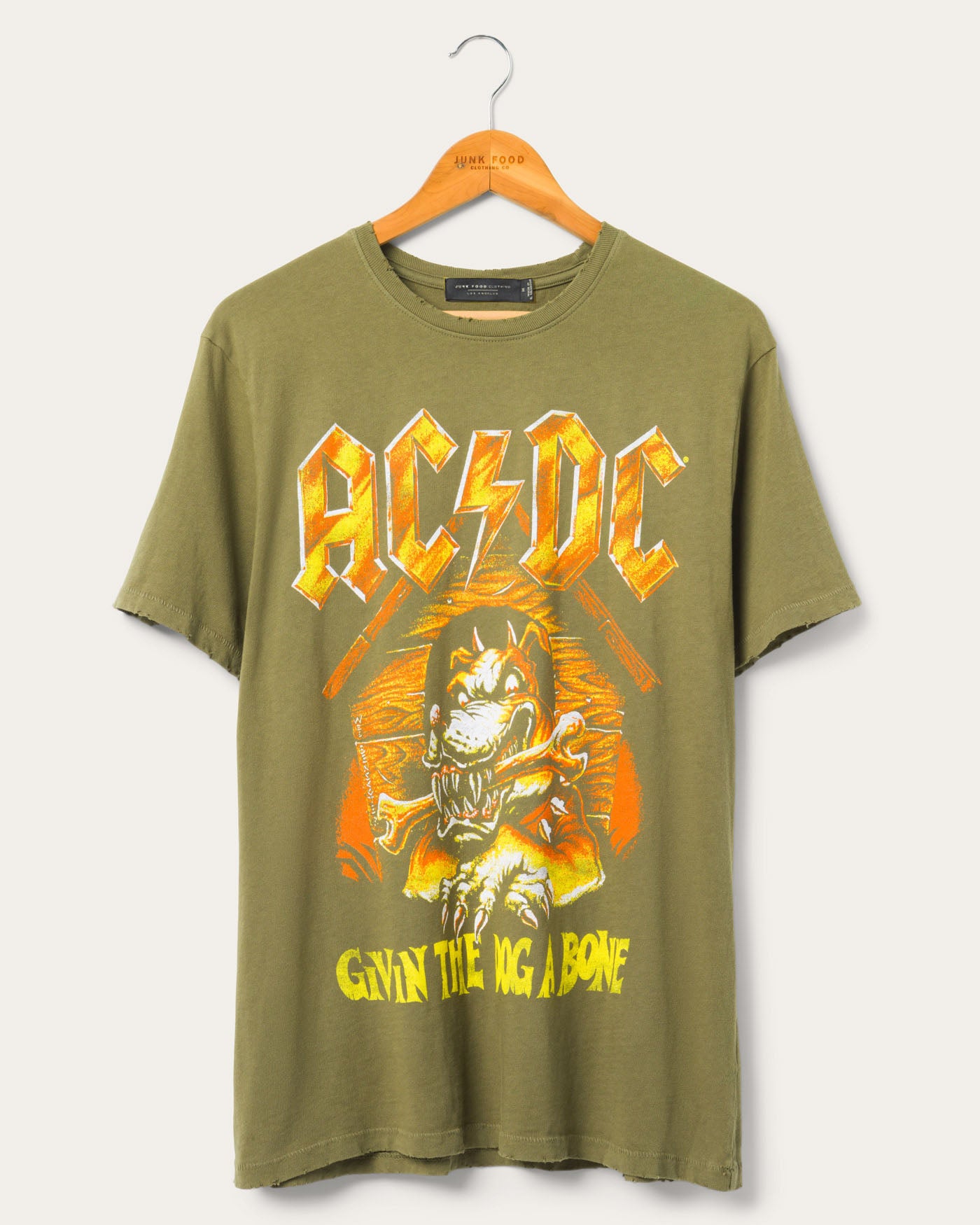 【KOOLOSET】Vintage ACDC Dying Half Tee AC/DC Beware Vintage Tee | Junk Food Clothing