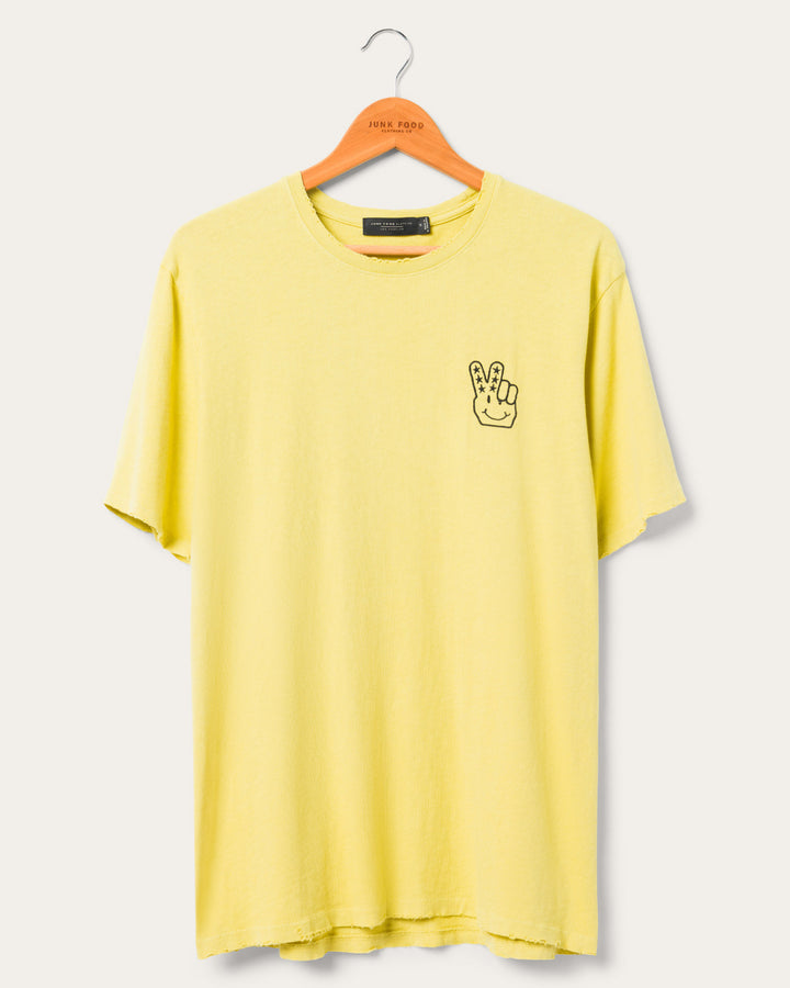 JF Peace + Smiles Logo Embroidered Vintage Tee