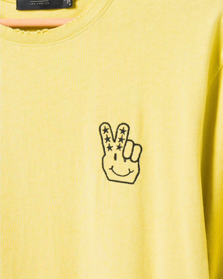 JF Peace + Smiles Logo Embroidered Vintage Tee