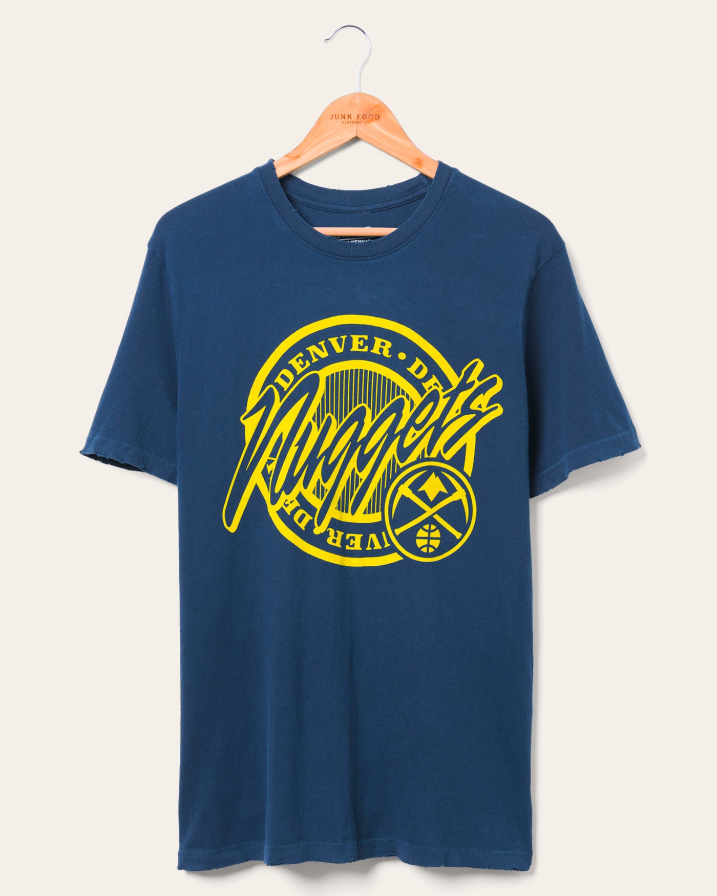 junk food clothing Denver Nuggets Crest Vintage Tee Navy Online