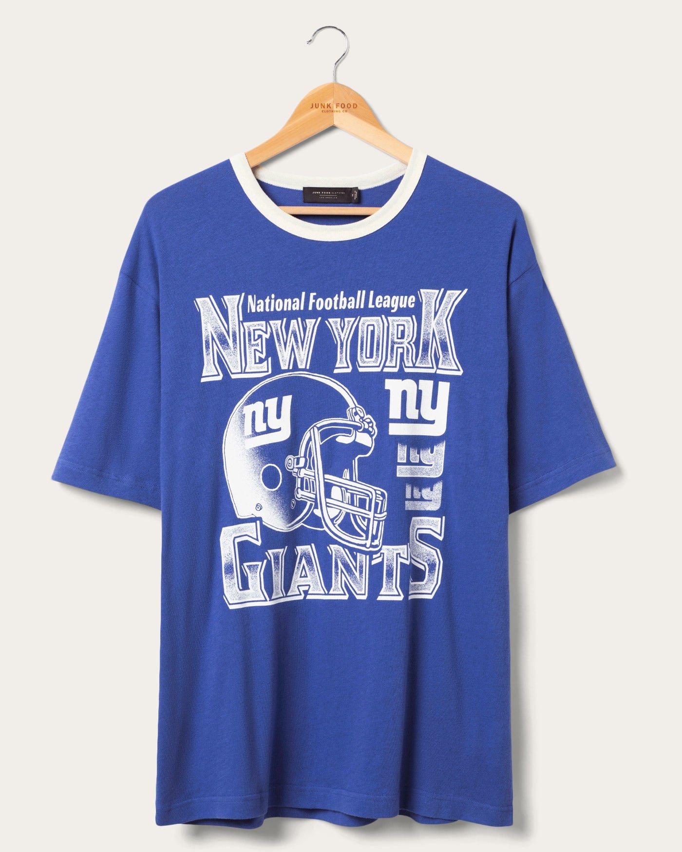 New York Giants Oversized Ringer Tee – Junk Food Clothing