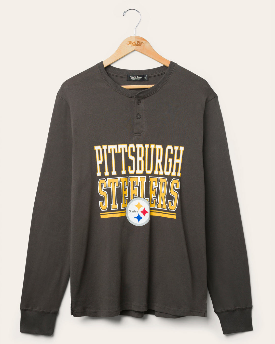 pittsburgh steelers gear Pittsburgh Steelers Long Sleeve Henley | Vintage Black | Size S
