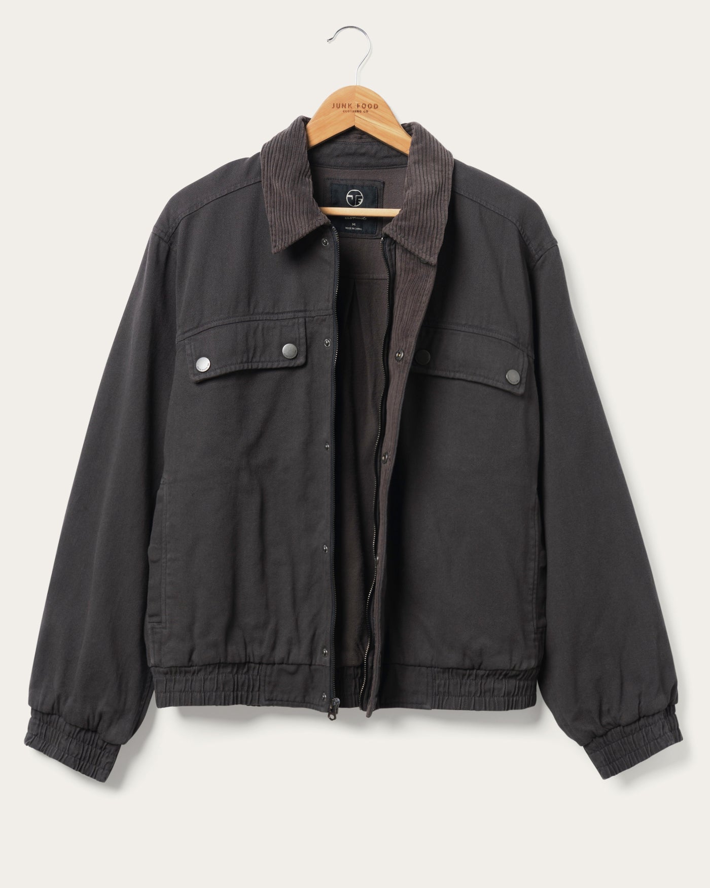 Unisex Denim Corded Collar Aviator Jacket – Junk Food Clothing