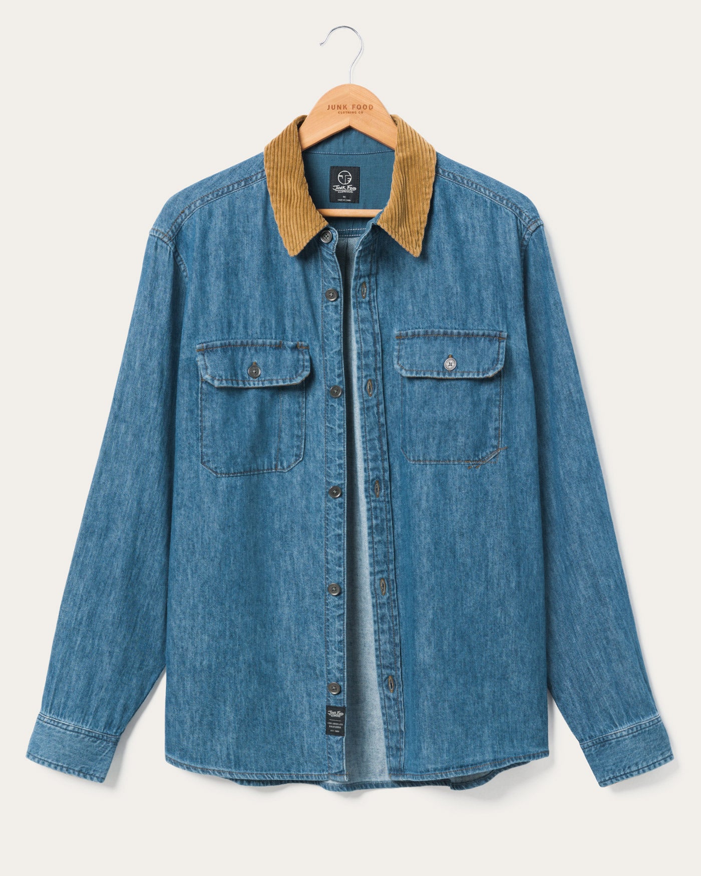 Unisex Hemp Denim Corded Collar Work Shirt – Junk Food Clothing