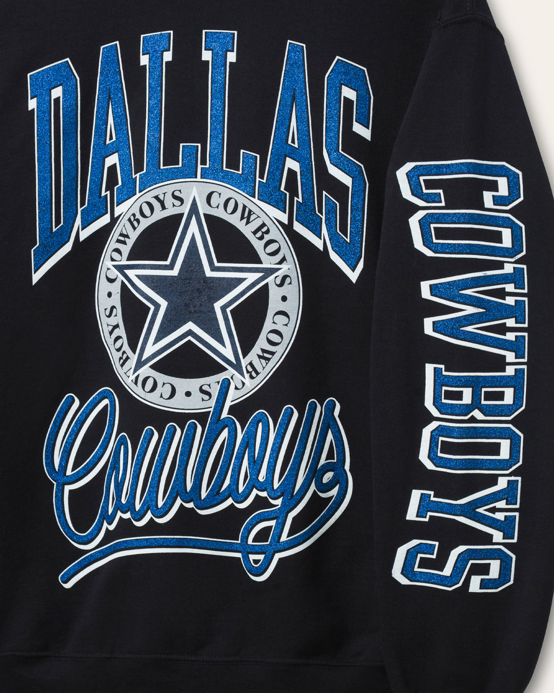 Dallas Cowboys Glitter Flea Market Crew Fleece