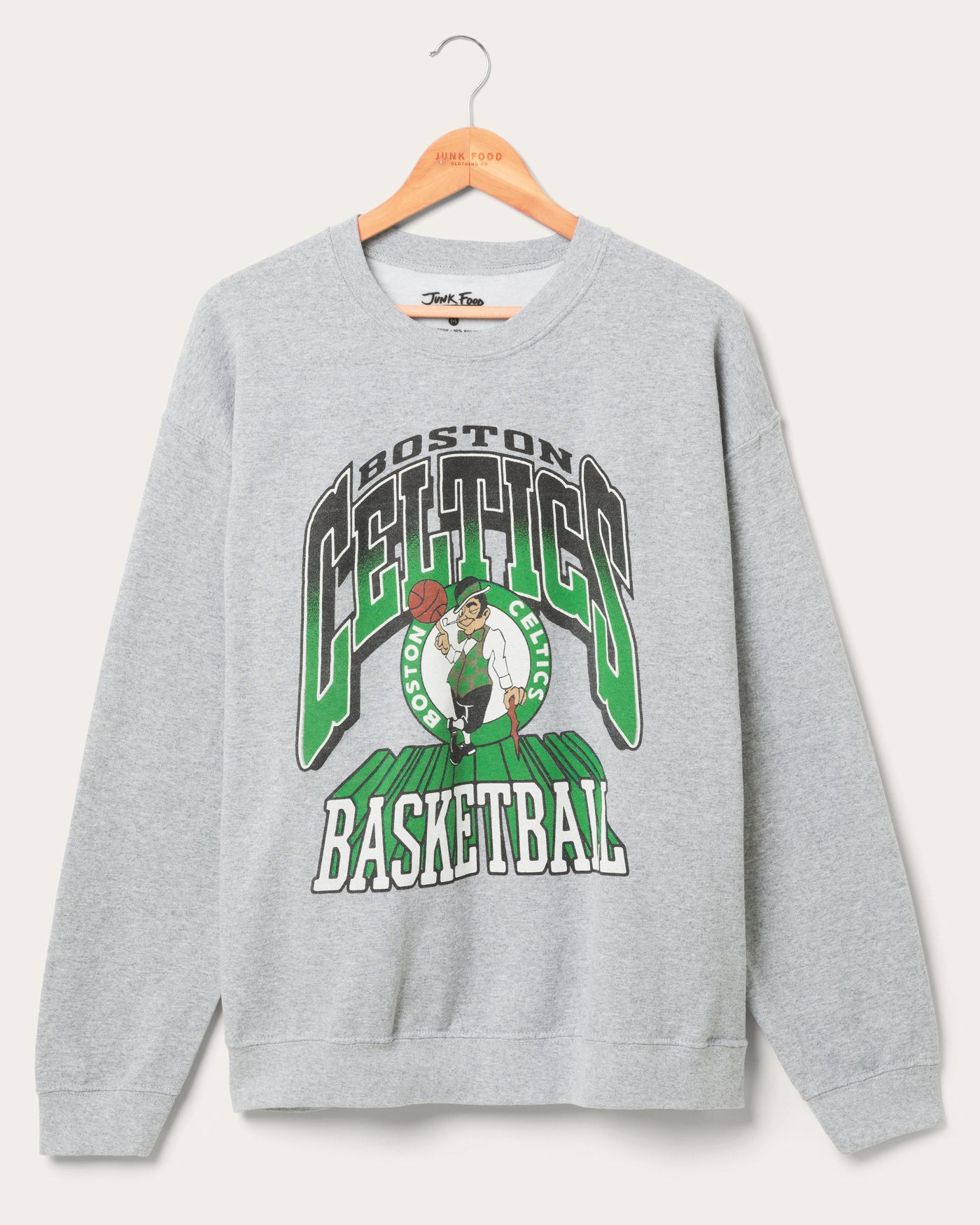 boston celtics courtside nba fleece crew sweatshirt