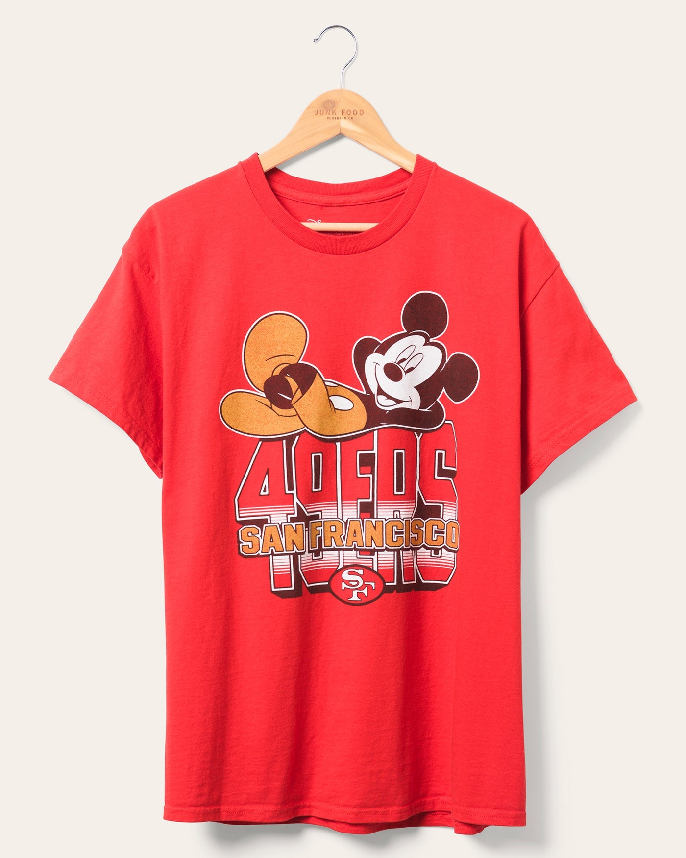 San Francisco 49ers Mickey Kick Back Tee – Junk Food Clothing