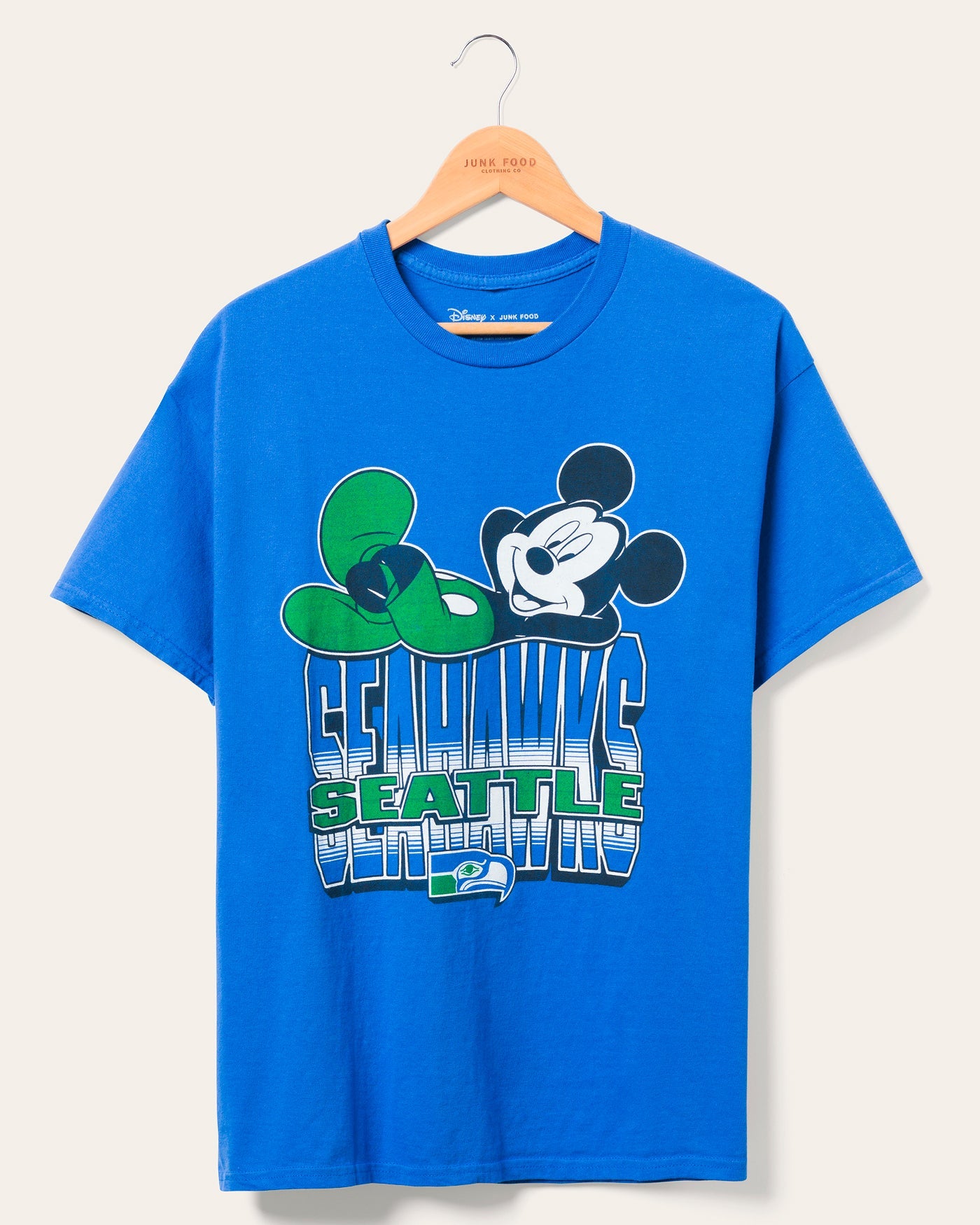 Seattle Seahawks Mickey Kick Back Tee – Junk Food Clothing