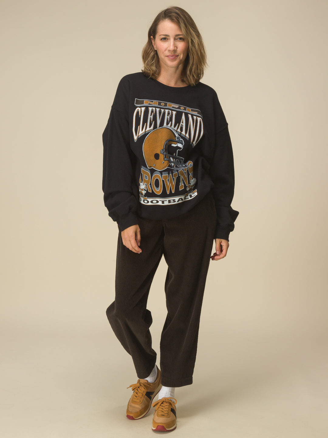 Cleveland Browns Helmet Flea Market Crew Fleece