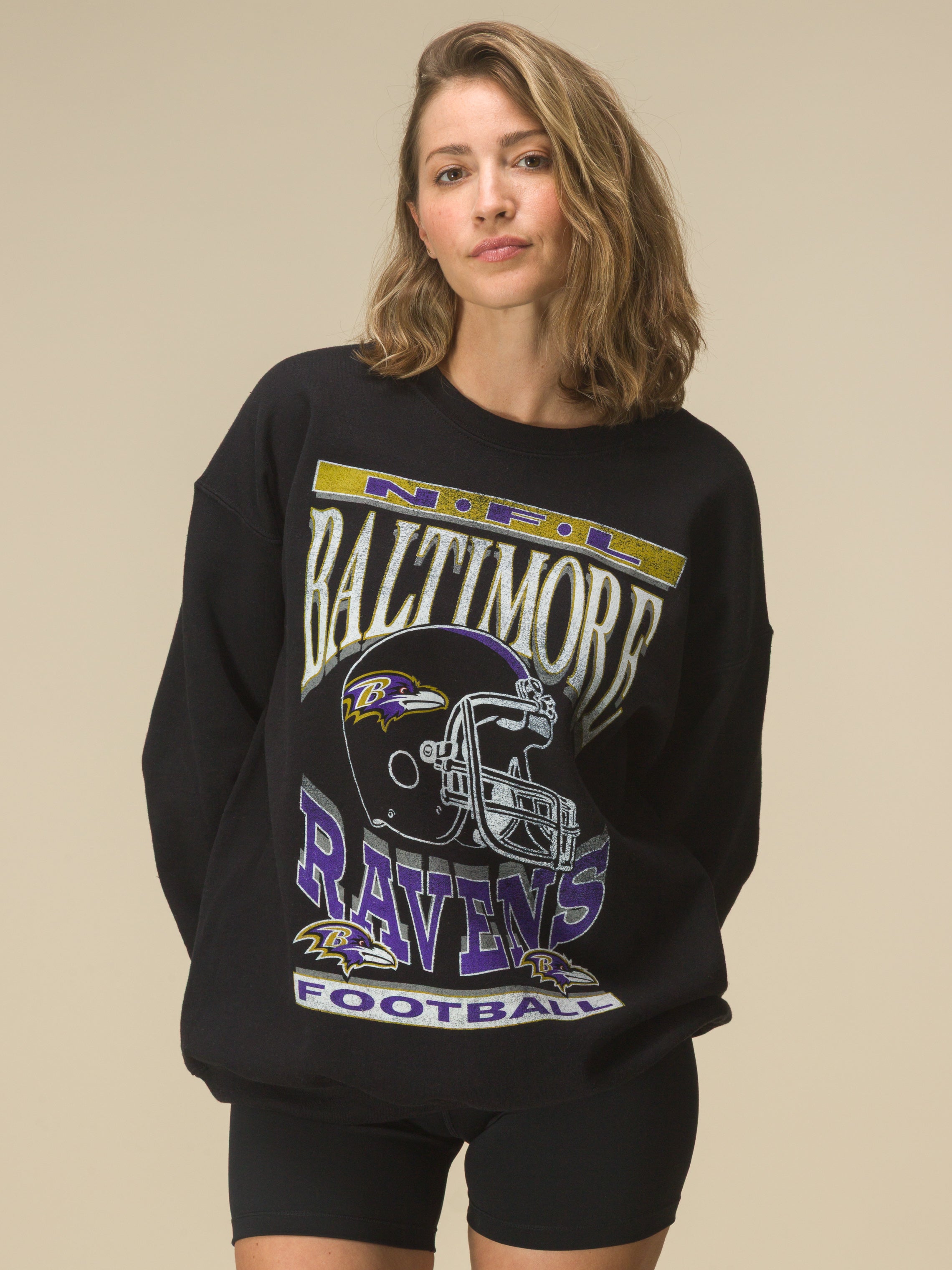 Baltimore Ravens Helmet Flea Market Crew Fleece – Junk Food Clothing