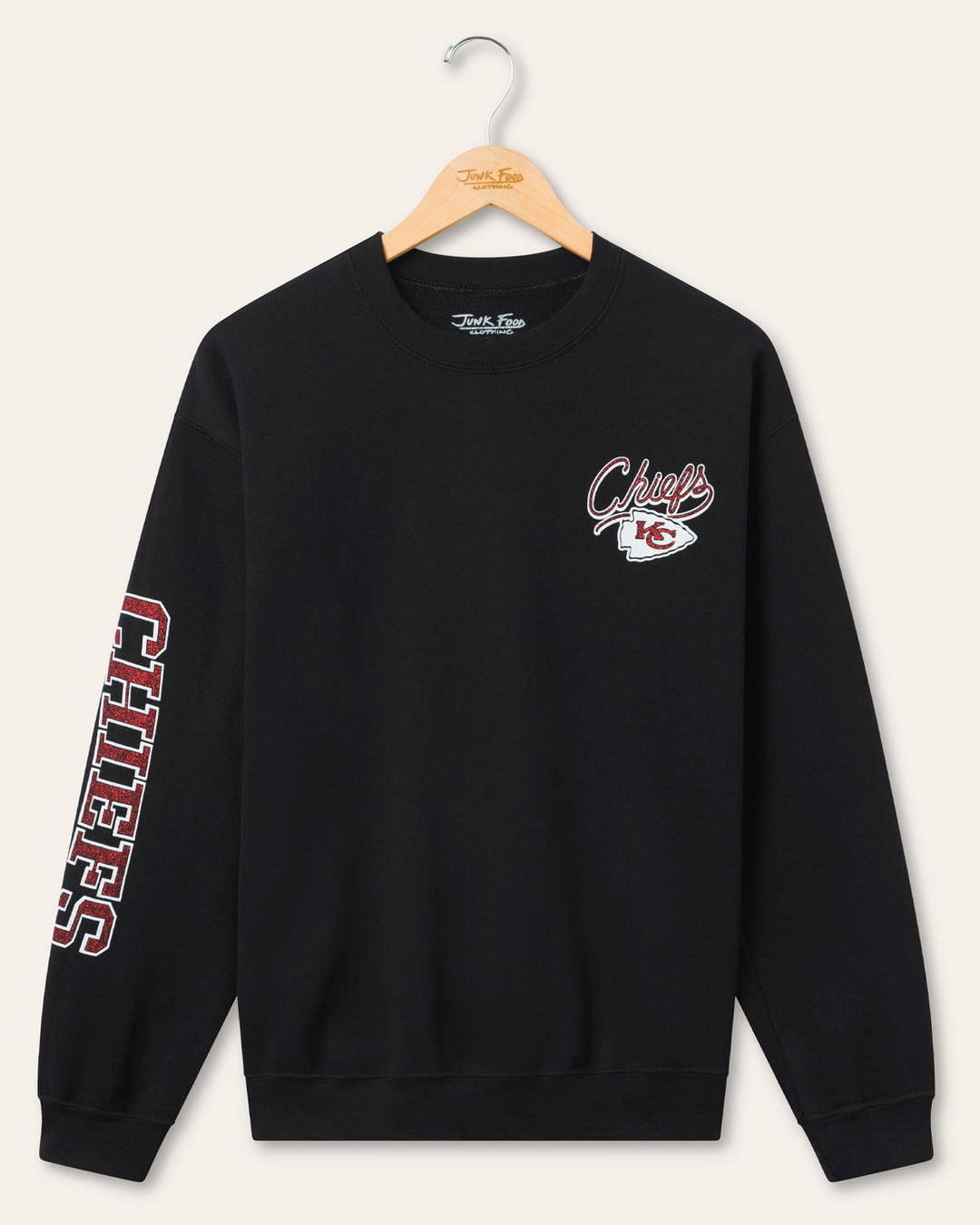Kansas City Chiefs Glitter Flea Market Crew Fleece