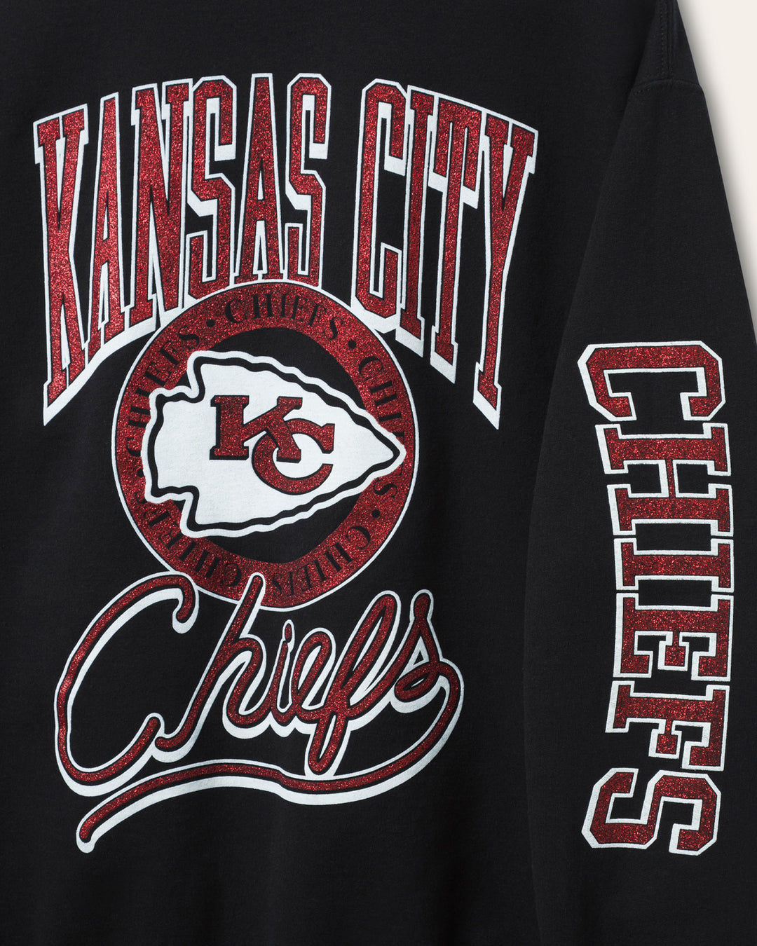Kansas City Chiefs Glitter Flea Market Crew Fleece
