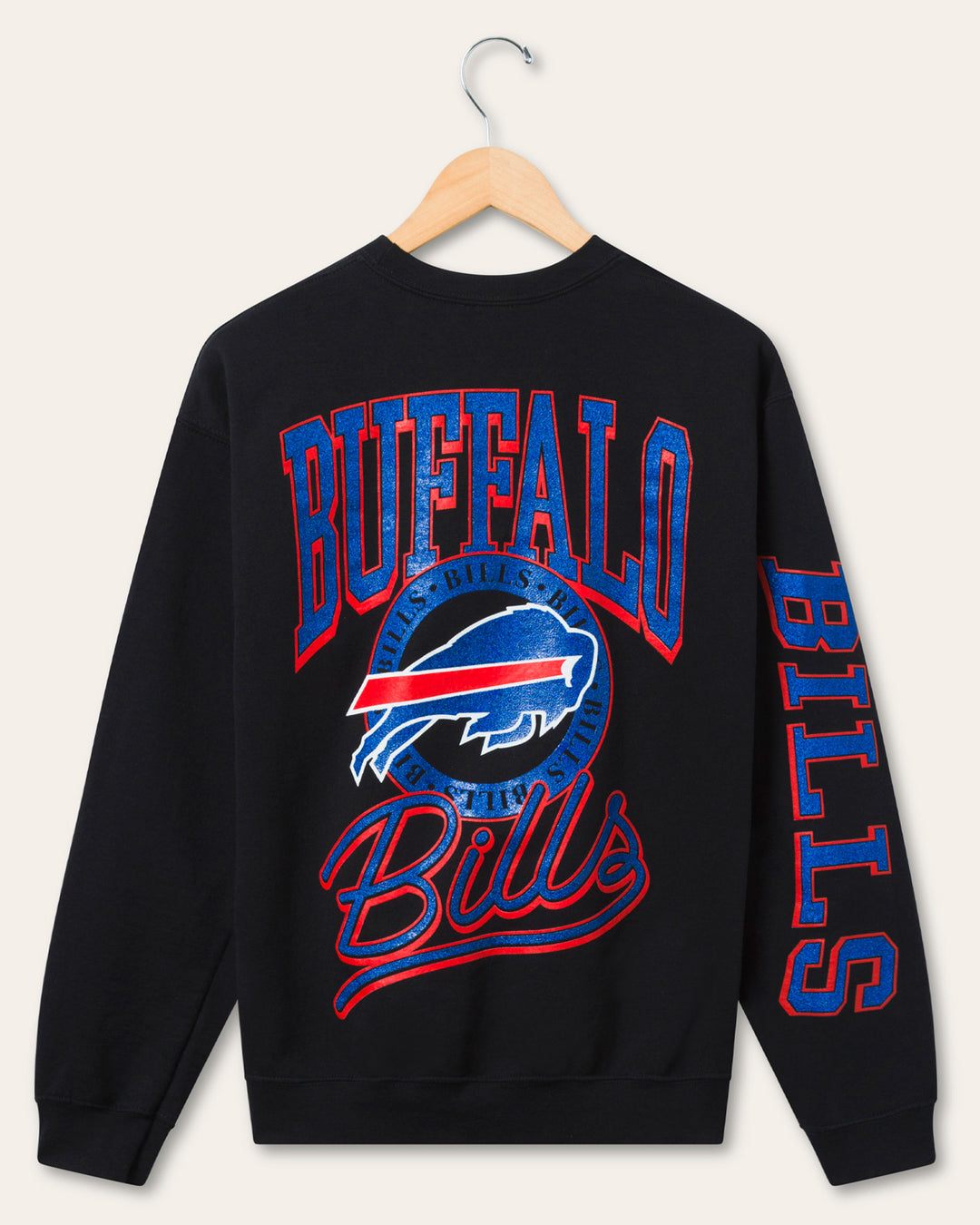 Buffalo Bills Glitter Flea Market Crew Fleece