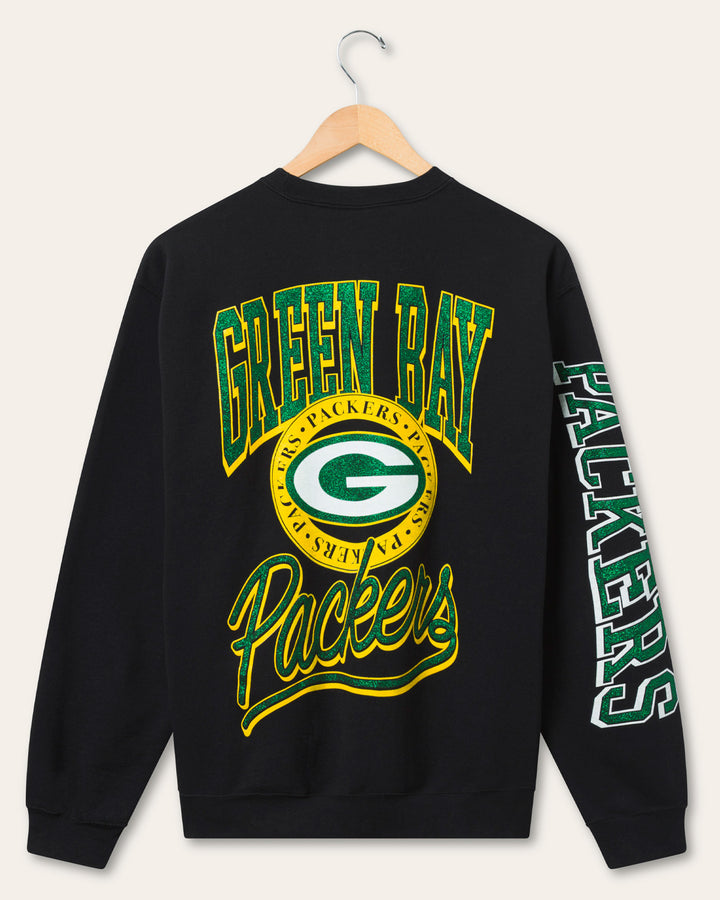 Green Bay Packers Glitter Flea Market Crew Fleece