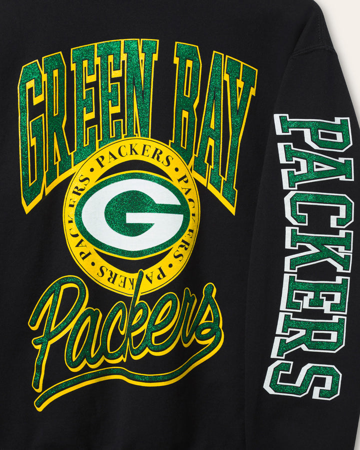 Green Bay Packers Glitter Flea Market Crew Fleece