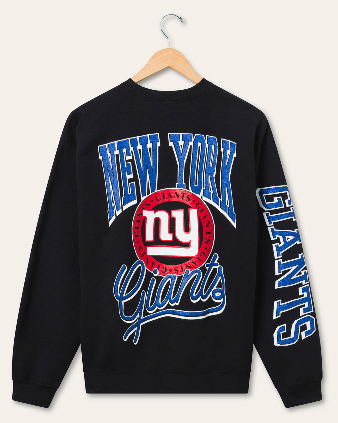 New York Giants Glitter Flea Market Crew Fleece