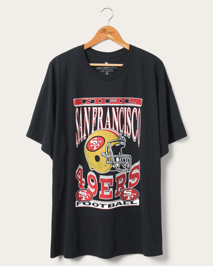Women's San Francisco 49ers Helmet Oversized Tee Dress – Junk Food Clothing