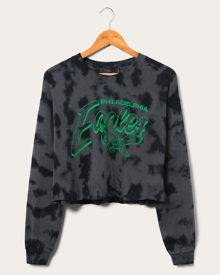 Women's Philadelphia Eagles Long Sleeve Loose Knit Crop