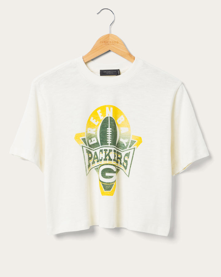 Women's Packers Mock Neck Crop Tee