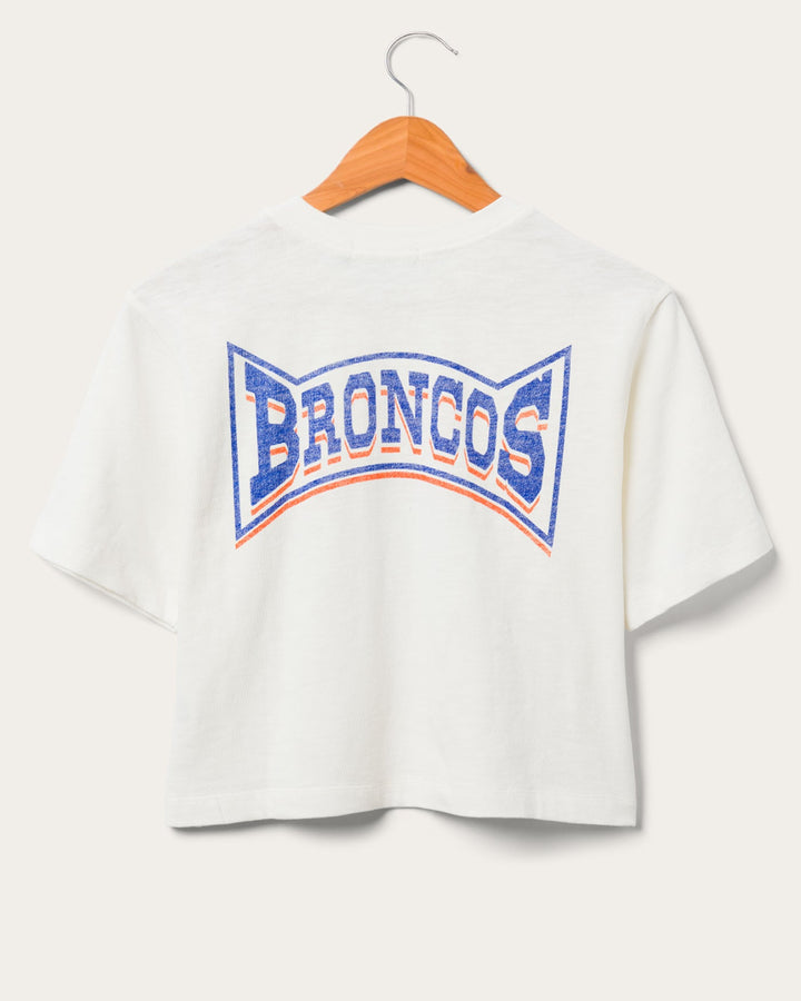 Women's Denver Broncos Mock Neck Crop Tee