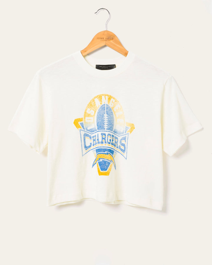 Women's Los Angeles Chargers Mock Neck Crop Tee