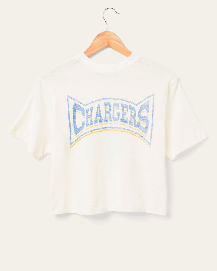 Women's Los Angeles Chargers Mock Neck Crop Tee