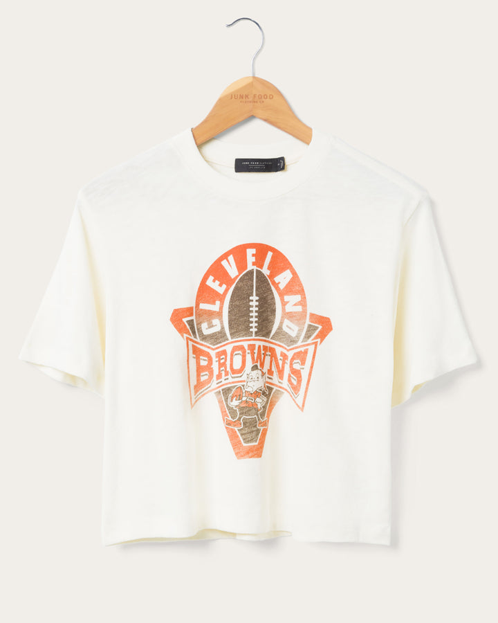 Women's Browns Mock Neck Crop Tee