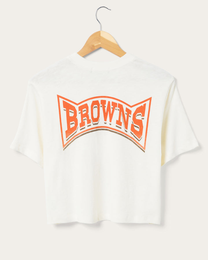 Women's Browns Mock Neck Crop Tee