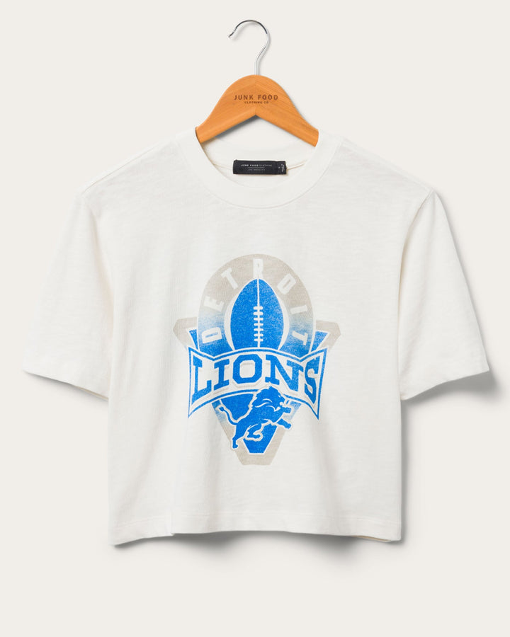 Women's Detroit Lions Mock Neck Crop Tee