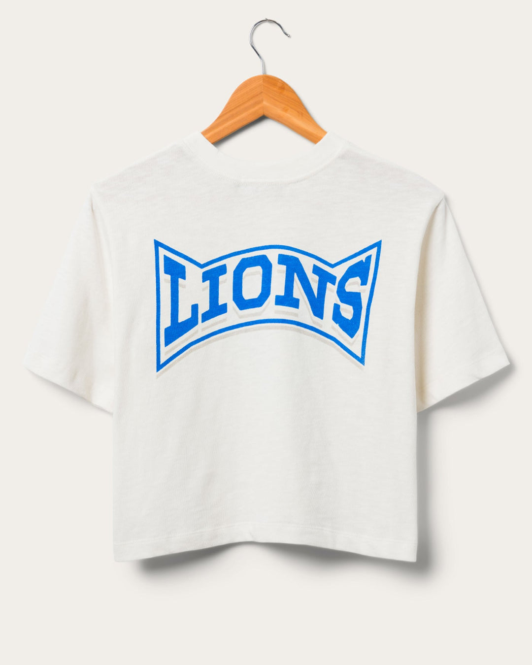 Women's Detroit Lions Mock Neck Crop Tee