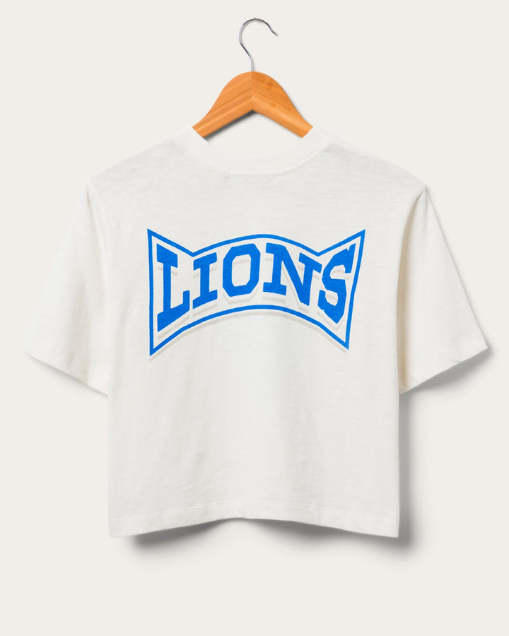 Women's Detroit Lions Mock Neck Crop Tee