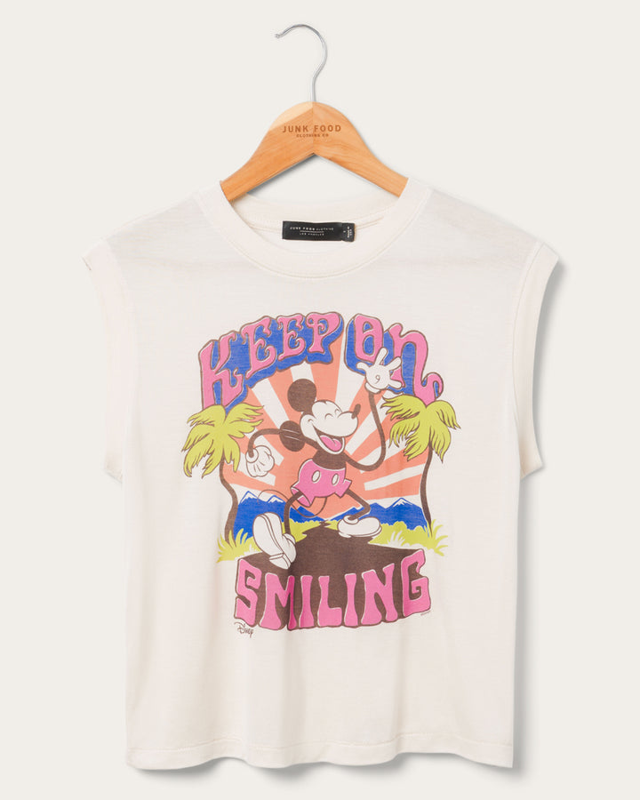 Women's Mickey Keep On Smiling Vintage Tissue Tank